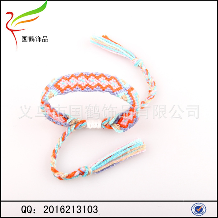 Color cotton wrist strap Nepal hand woven folk style Friendship Bracelet