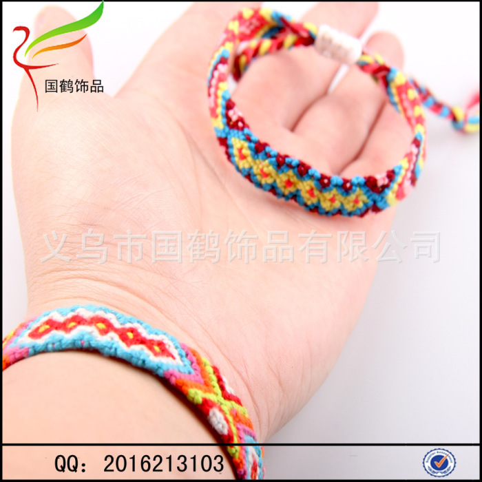 Color cotton wrist strap Nepal hand woven folk style Friendship Bracelet