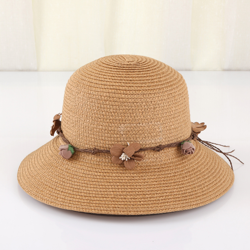 Summer new sunshade hat straw hat female fashion bask in hat basin hat