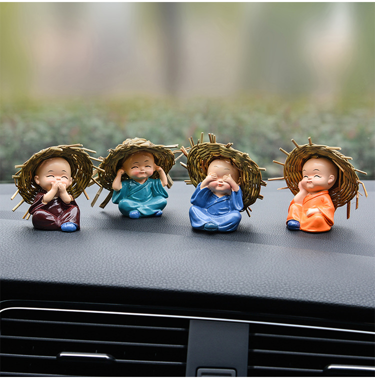 Car Decoration 4 Sets Price Four No Straw Hat Monk Car Kung Fu Little Monk Resin Car Decoration 4 Sets Price Four No Straw Hat Monk Car Kung Fu Little Monk Resin