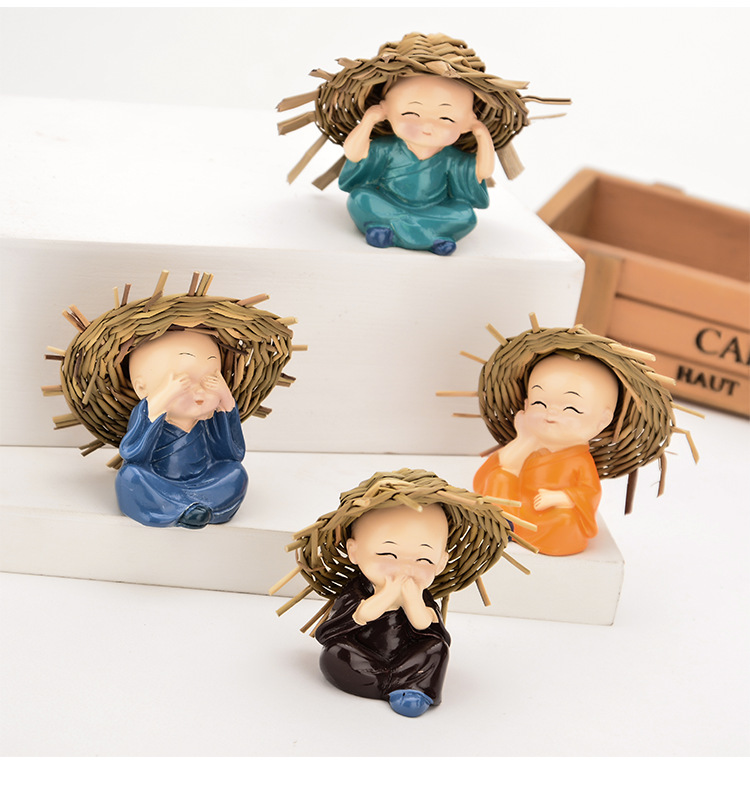 Car Decoration 4 Sets Price Four No Straw Hat Monk Car Kung Fu Little Monk Resin Car Decoration 4 Sets Price Four No Straw Hat Monk Car Kung Fu Little Monk Resin