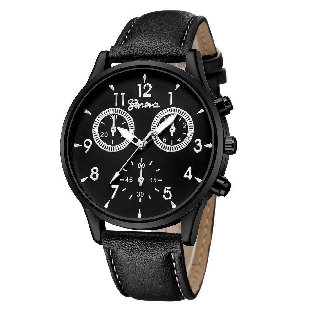 Douyin Online Influencer Geneva Gift Men 'S Watch Simple Business Men 'S Watch Foreign Trade Fake Three-Eye Belt Women 'S Wrist Watch Douyin Online Influencer Geneva Gift Men 'S Watch Simple Business Men 'S Watch Foreign Trade Fake Three-Eye Belt Women 'S Wrist Watch