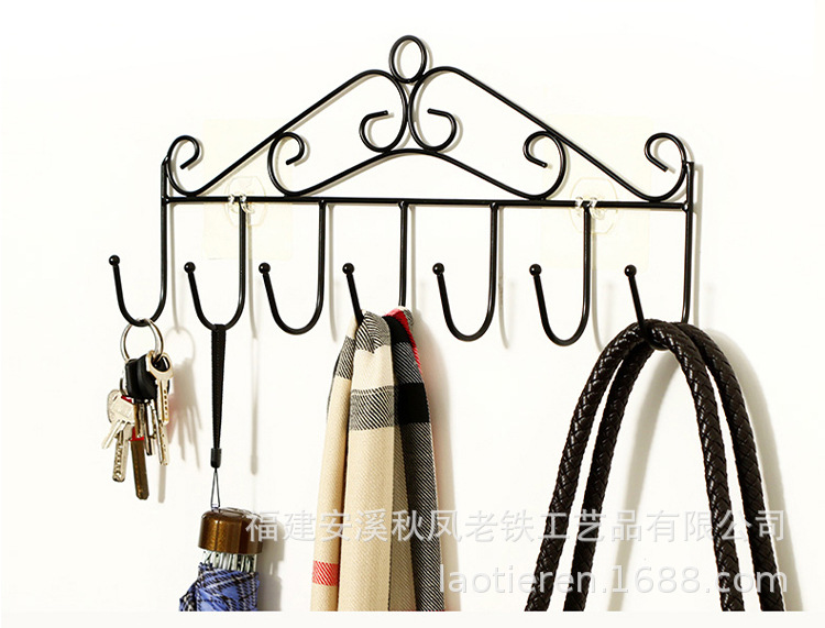 Behind the Door Hook Bedroom Hat Seamless S-Type Rack Iron Art Towel Storage Rack Punch-Free Light Luxury Hook Behind the Door Hook Bedroom Hat Seamless S-Type Rack Iron Art Towel Storage Rack Punch-Free Light Luxury Hook