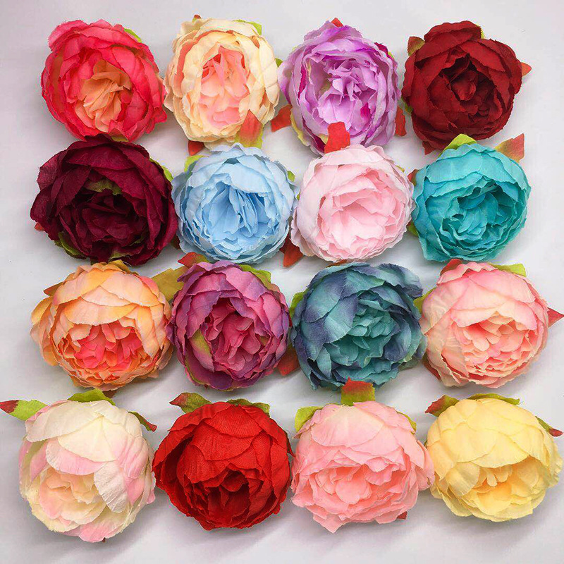 Peony Flower Head Single Flower Big Peony Head Silk Flower Fake Flower Wedding DIY Headdress Ornamental Flower