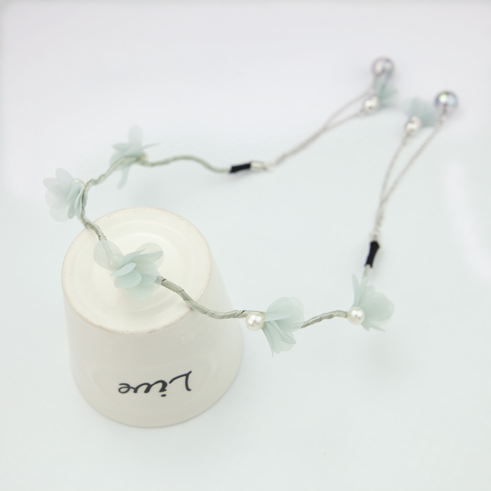 2021 Korean New Hair Accessories Fashion Flower Headband Silk Flower Pearl Sweet Fresh Pseudo Earrings Headdress