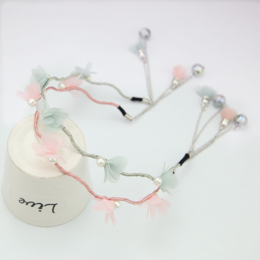 2021 Korean New Hair Accessories Fashion Flower Headband Silk Flower Pearl Sweet Fresh Pseudo Earrings Headdress 2021 Korean New Hair Accessories Fashion Flower Headband Silk Flower Pearl Sweet Fresh Pseudo Earrings Headdress