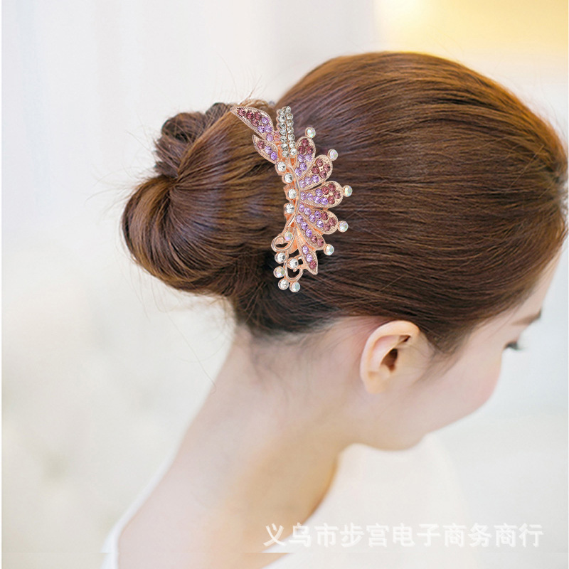 Factory Wholesale Back Head Rhinestone Tuck Comb Hairpin Clip Headdress Flower Hair Comb Headdress Female Hair Accessories Bun Hair Band