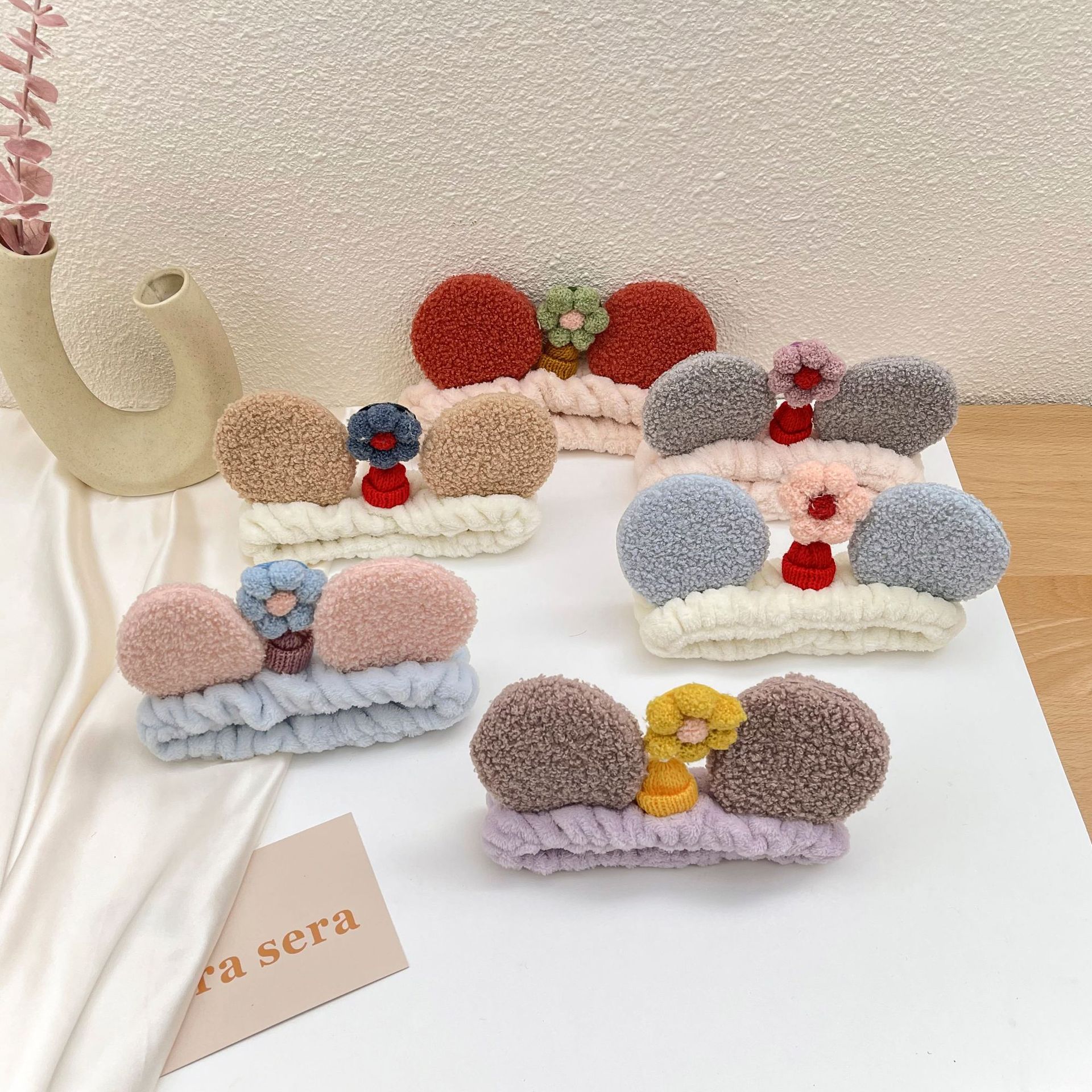 Face Wash Hair Bands Female Online Influencer Cute Super Cute Hair Band Female Cartoon Little Flower Beauty Hair Band Funny Ear Headdress