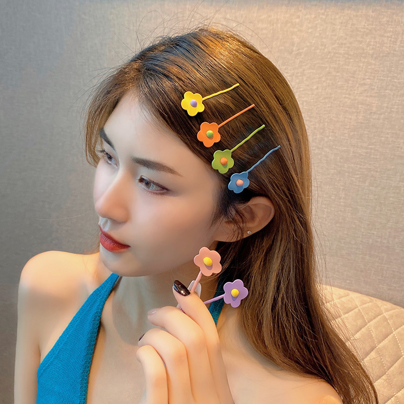 Minimalist Candy Color Flower Barrettes Korean Style Cute Barrettes Young Girl Personalized Design Headdress for Women