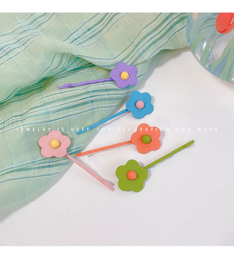 Minimalist Candy Color Flower Barrettes Korean Style Cute Barrettes Young Girl Personalized Design Headdress for Women