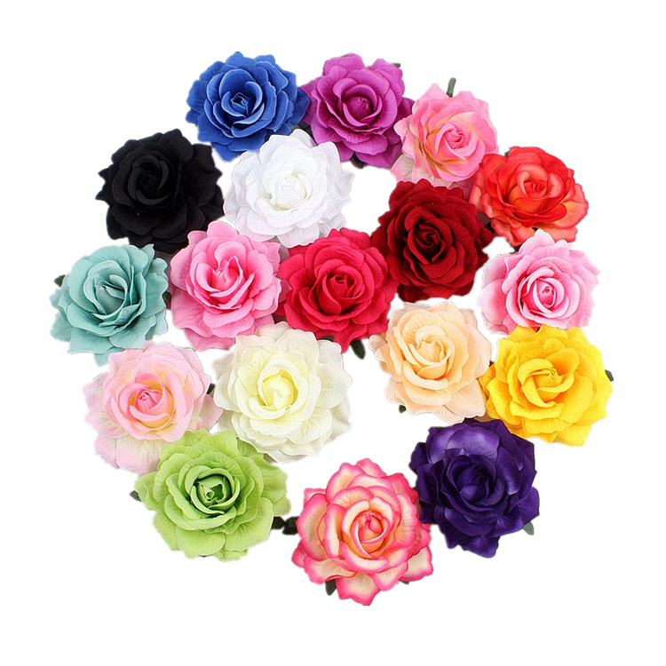 European and American Bride Flower Vacation Accessories Dance Party Hair Accessories Dance Side Clip Headdress Red Rose Flower Hairpin