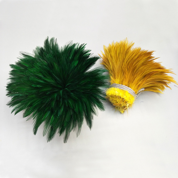 SOURCE Factory Direct Sales 4-6 Red Neck Chicken Feather Ornament Headdress Hat Flower Material Dyed Color Feather Stripe