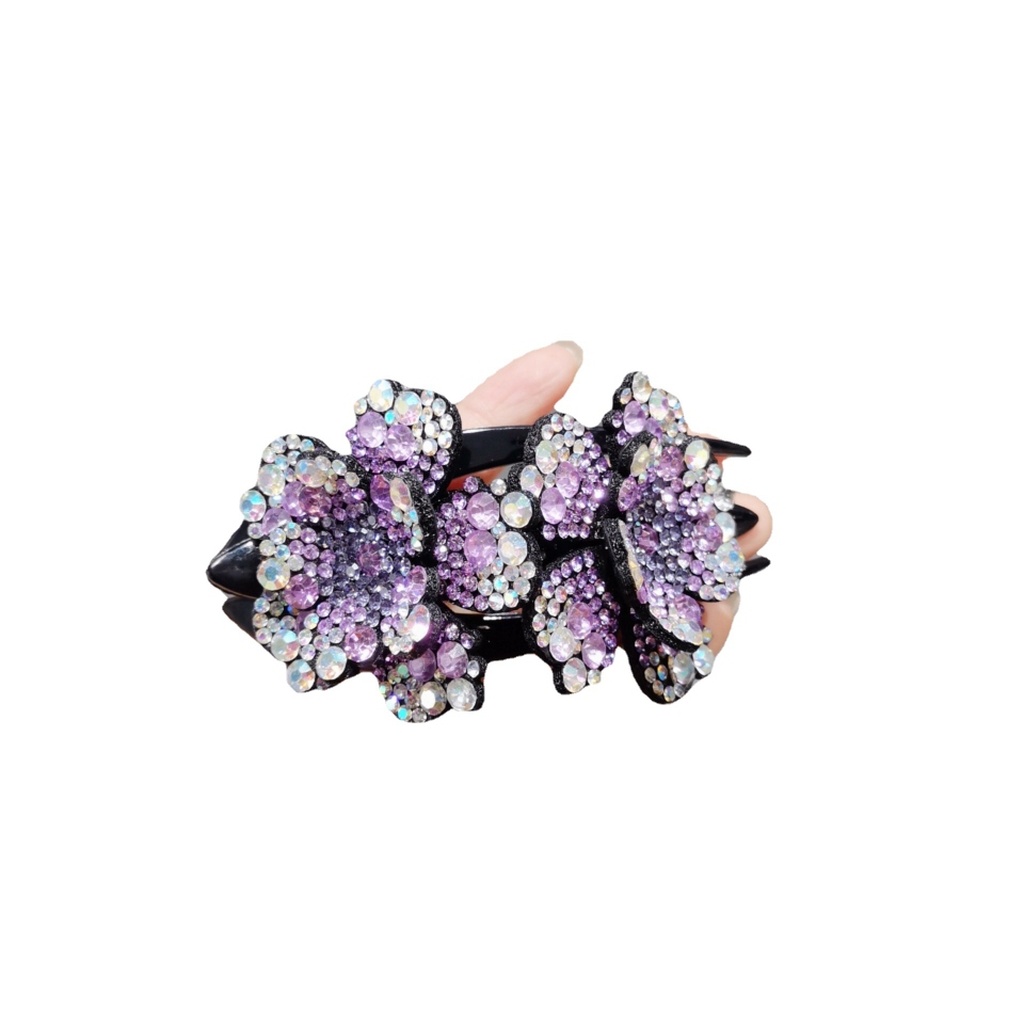 Barrettes Female Korean Duckbill Clip Headdress Tie up the Hair Back Head Large Updo Hair Claw Rhinestone Hairpin Flower Top Barrettes Female Korean Duckbill Clip Headdress Tie up the Hair Back Head Large Updo Hair Claw Rhinestone Hairpin Flower Top