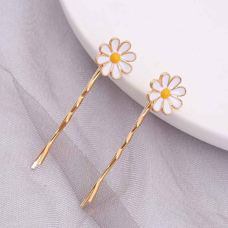South Korea Little Daisy Hairpin Headdress Trending Girl Bang Side Clip Hairpin Back Head Flower Single Line Clip Hair Accessories