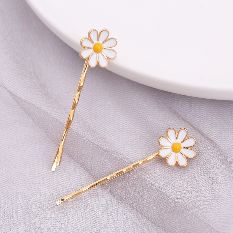 South Korea Little Daisy Hairpin Headdress Trending Girl Bang Side Clip Hairpin Back Head Flower Single Line Clip Hair Accessories