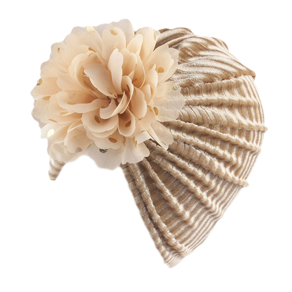 AliExpress European and American New Striped Pleuche Children&#039;s Hat Bronzing Flower Headdress Baby Indian Hat Sleeve Cap