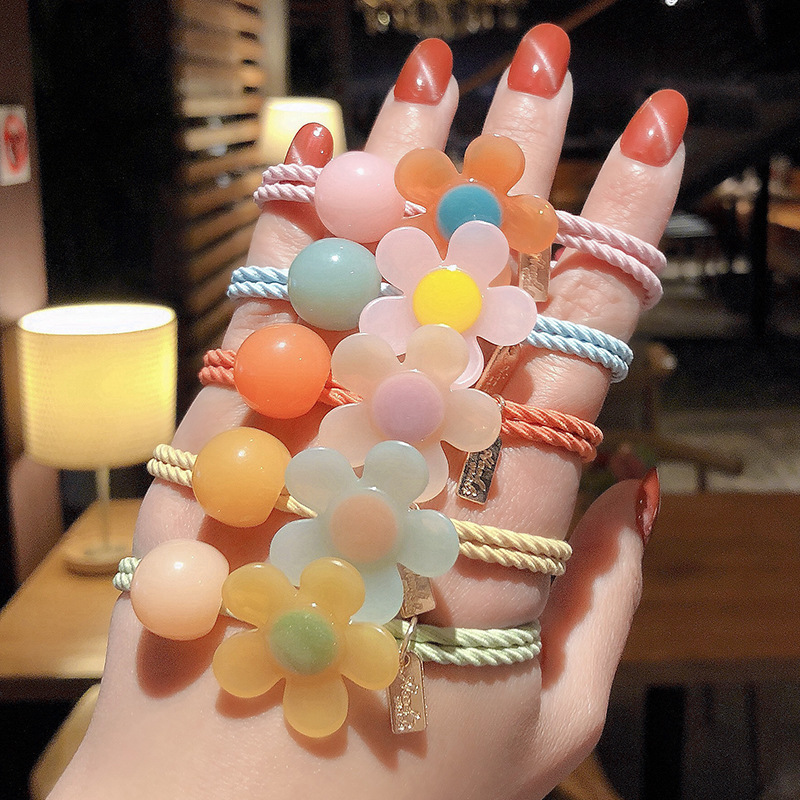 INS Chic Elegant Hair Rope Cute Colored Headband Female Korean Style Hair Band Flower Hairband Headdress Small Jewelry INS Chic Elegant Hair Rope Cute Colored Headband Female Korean Style Hair Band Flower Hairband Headdress Small Jewelry