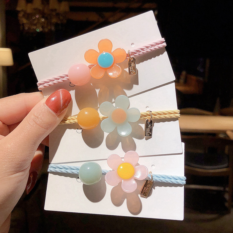 INS Chic Elegant Hair Rope Cute Colored Headband Female Korean Style Hair Band Flower Hairband Headdress Small Jewelry INS Chic Elegant Hair Rope Cute Colored Headband Female Korean Style Hair Band Flower Hairband Headdress Small Jewelry