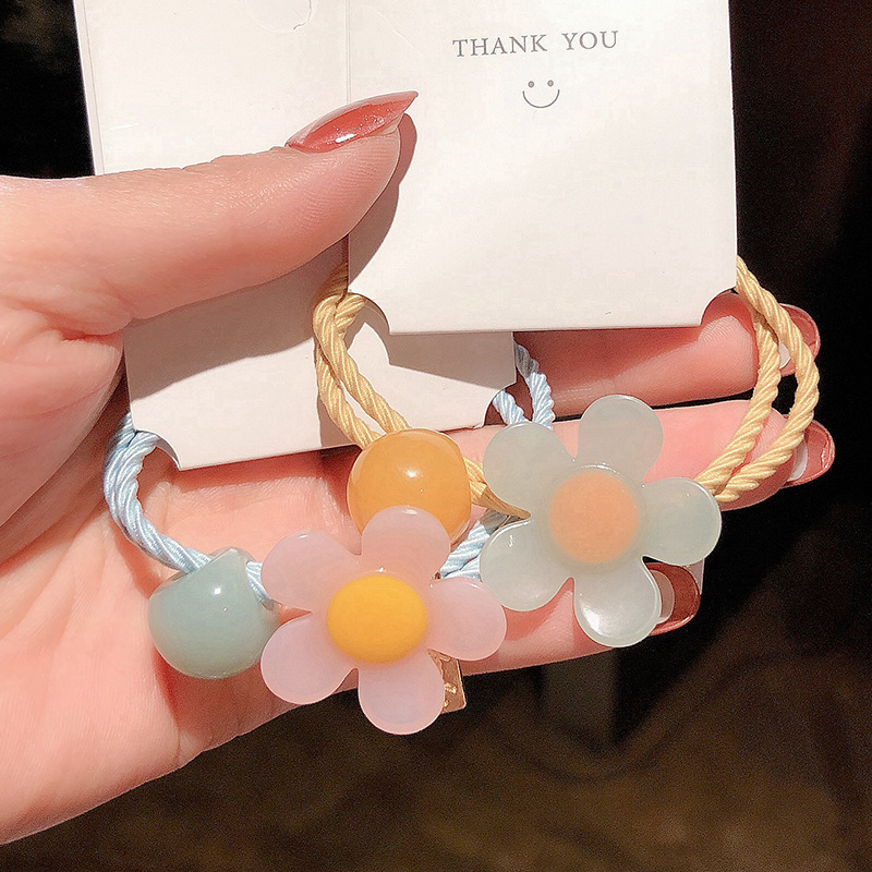 INS Chic Elegant Hair Rope Cute Colored Headband Female Korean Style Hair Band Flower Hairband Headdress Small Jewelry INS Chic Elegant Hair Rope Cute Colored Headband Female Korean Style Hair Band Flower Hairband Headdress Small Jewelry