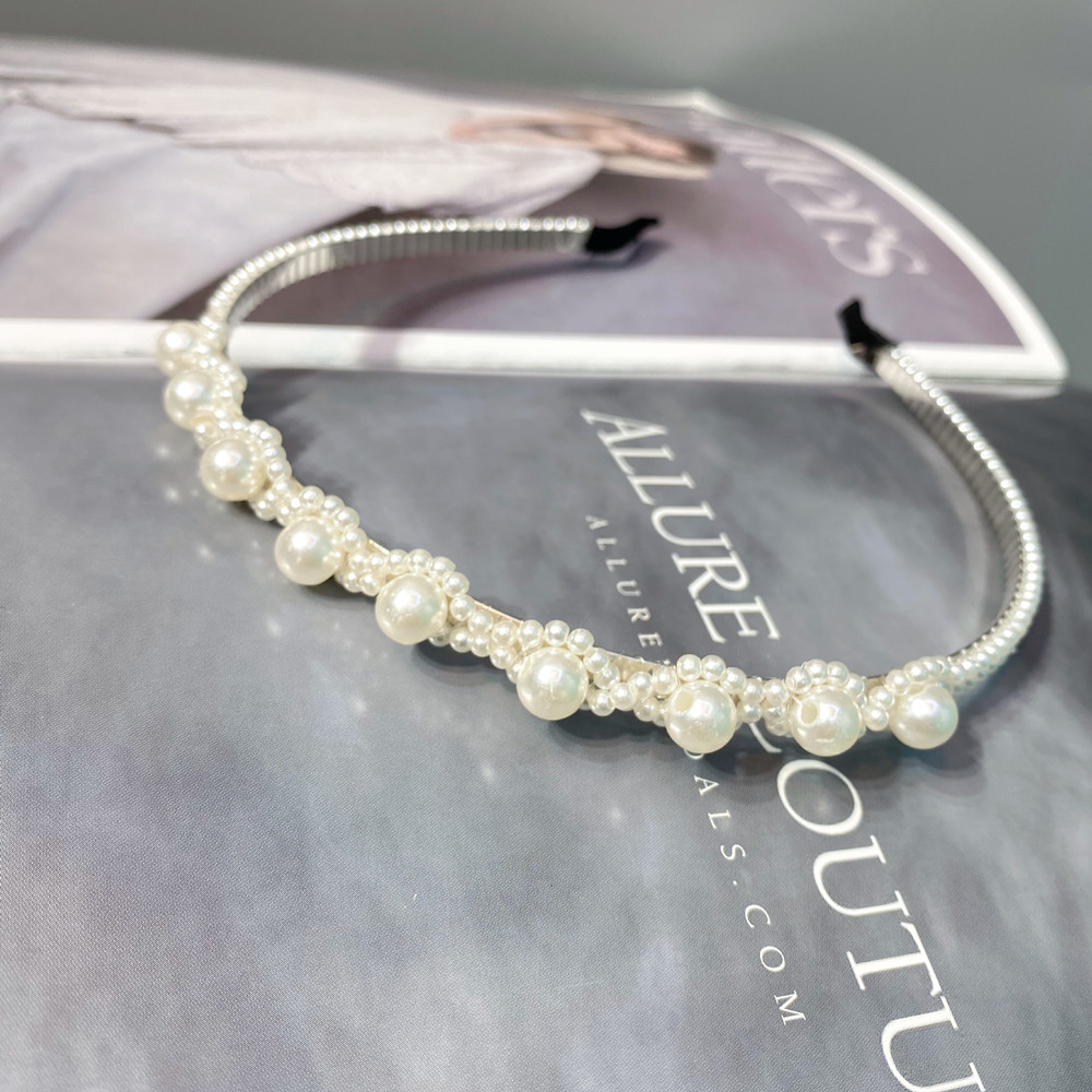 2021 Internet Hot New Pearl Flower Headband Sweet Temperamental All-Match Headdress Fishing Line Winding Korean Head Buckle Wholesale