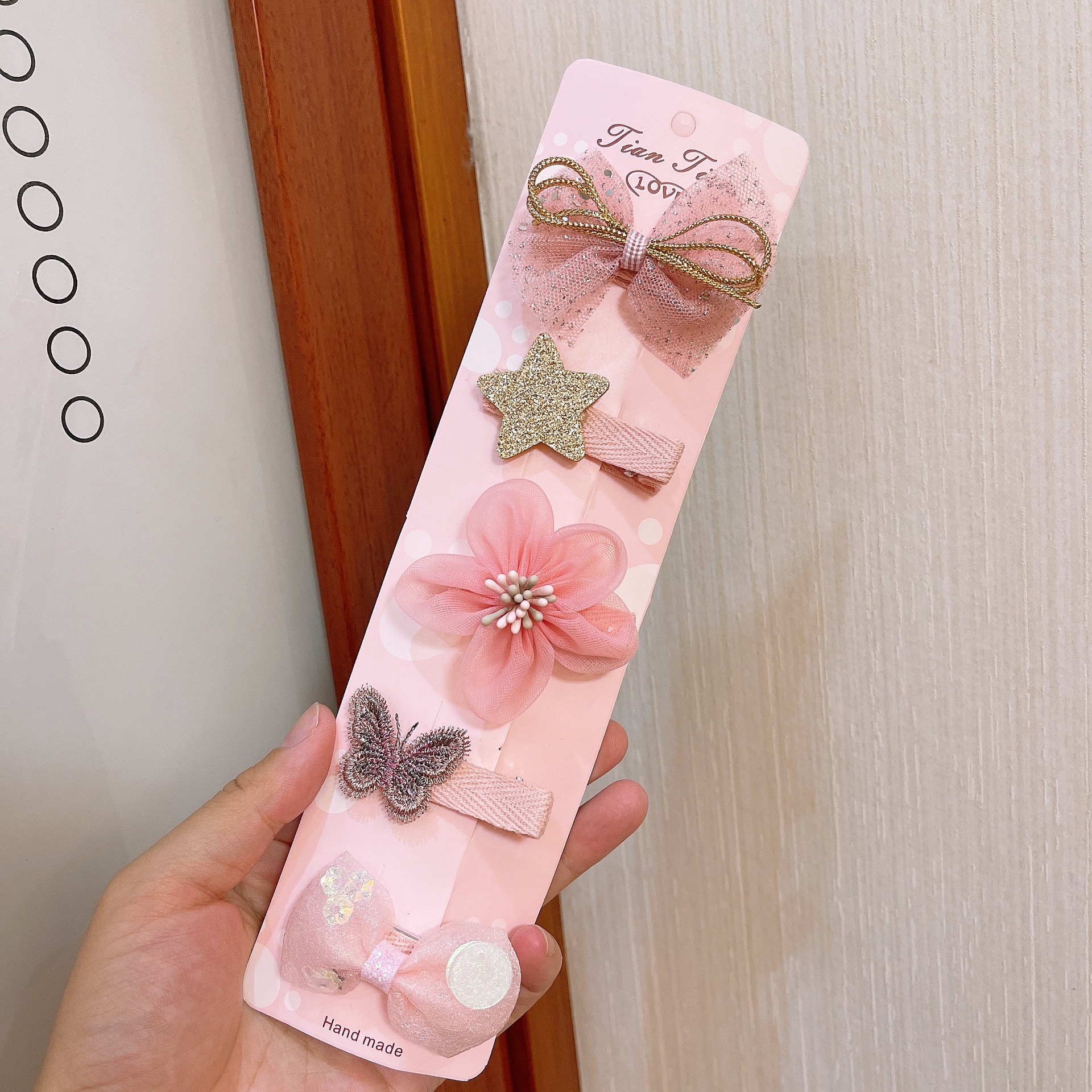 Five-Piece Suit Children's Princess Headdress Korean Style New Little Girl Hair Accessories Bow Cute Crown Flower Barrettes Five-Piece Suit Children's Princess Headdress Korean Style New Little Girl Hair Accessories Bow Cute Crown Flower Barrettes