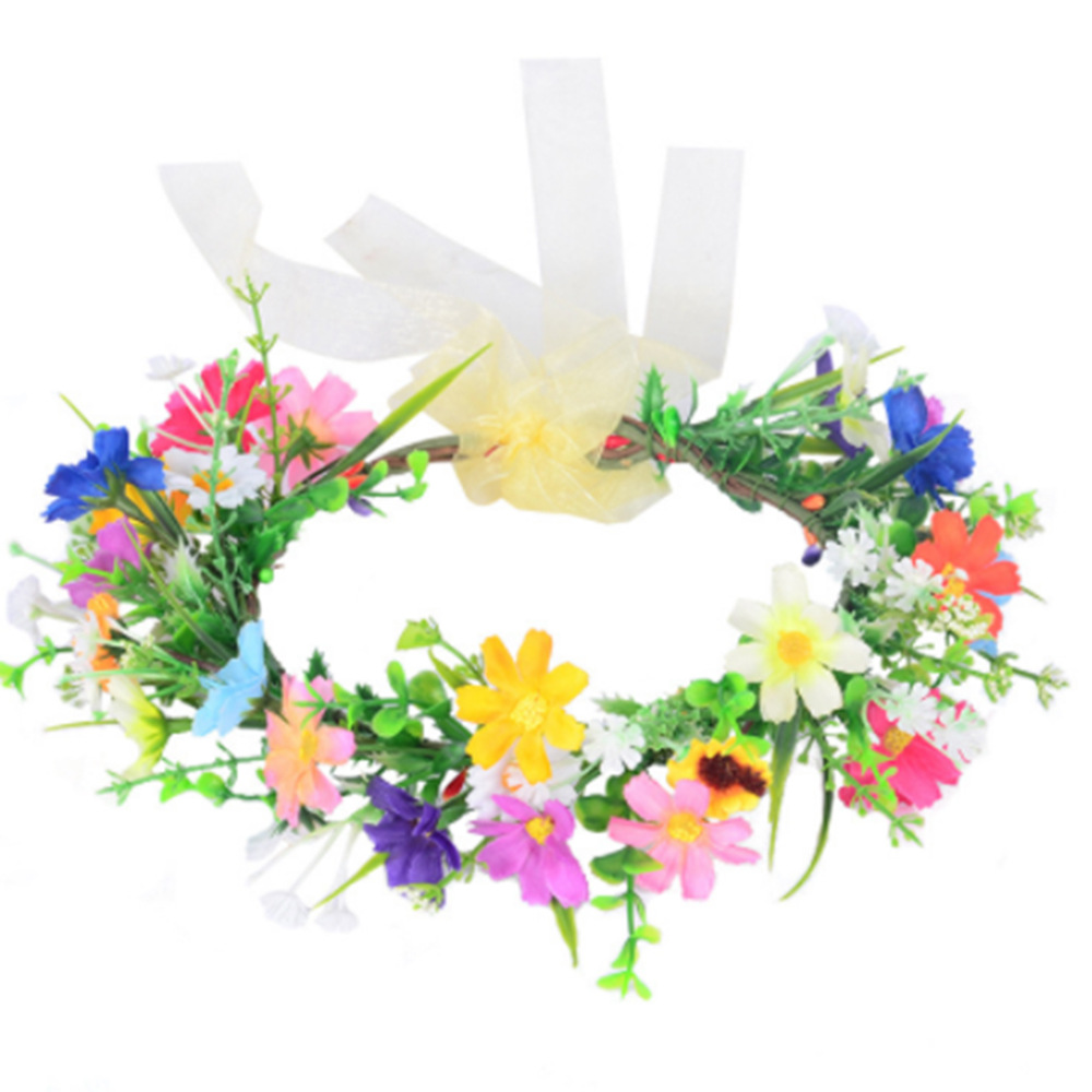 Amazon Ins Bridal Children&#039;s Artificial Wreath Headdress Handmade Pearl Flower Hair Accessories Wedding Dress Headdress Flower Wholesale