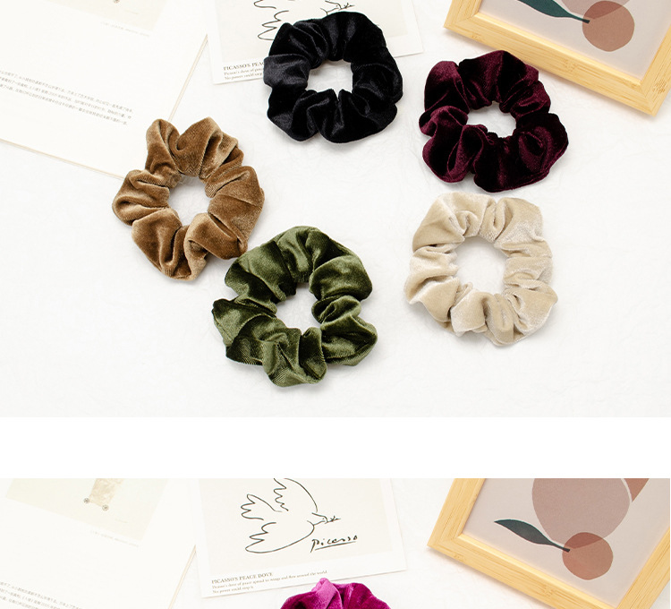 Ponytail Pork Intestine Hair Band European and American Velvet Solid Color Intestine Hair Band Headdress Flower Hair Band Hair Rope for Women