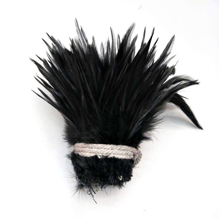 Factory Direct Sales 5-6 Inch High Quality Red Tip Chicken Feather Roll DIY Corsage Headdress Hat Flower Dream Catcher Material Feather