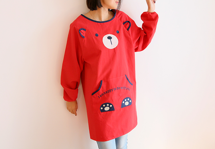 New Korean Style Cute Fashion Cartoon Painting Overclothes with Sleeves Bib Antifouling Kitchen Clothes Overalls Sleeveless Apron New Korean Style Cute Fashion Cartoon Painting Overclothes with Sleeves Bib Antifouling Kitchen Clothes Overalls Sleeveless Apron