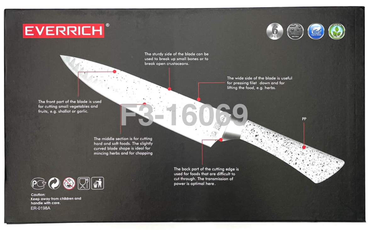 Kitchen Knife Knife Set 6-Piece Gift Gift Box Household White Wave Pattern Chef Knife Kitchen Knife Scissors Paring Knife