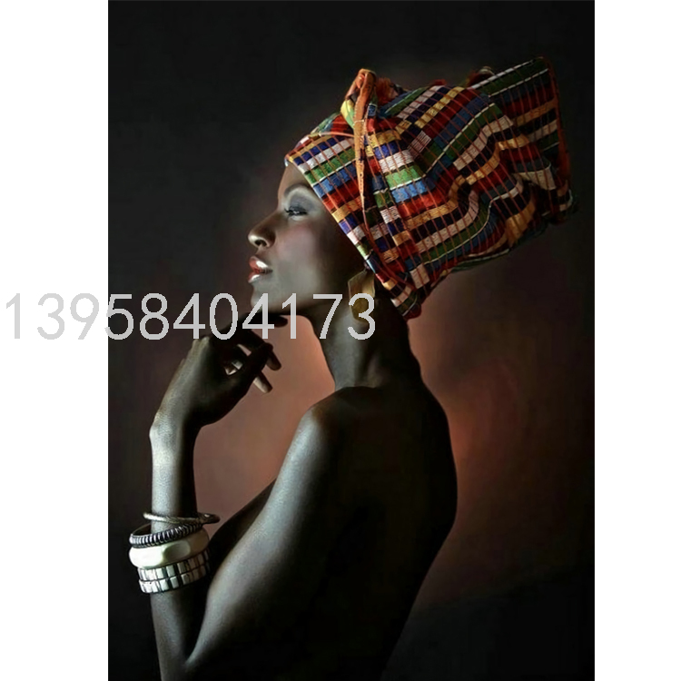 Cross-Border African Women's Triple Golden Decoration Mural Living Room and Bedroom Painting Canvas Painting Painting Core Cross-Border African Women's Triple Golden Decoration Mural Living Room and Bedroom Painting Canvas Painting Painting Core