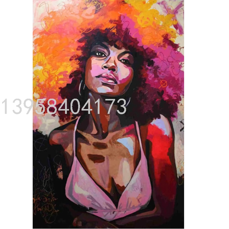 Cross-Border African Women's Triple Golden Decoration Mural Living Room and Bedroom Painting Canvas Painting Painting Core Cross-Border African Women's Triple Golden Decoration Mural Living Room and Bedroom Painting Canvas Painting Painting Core
