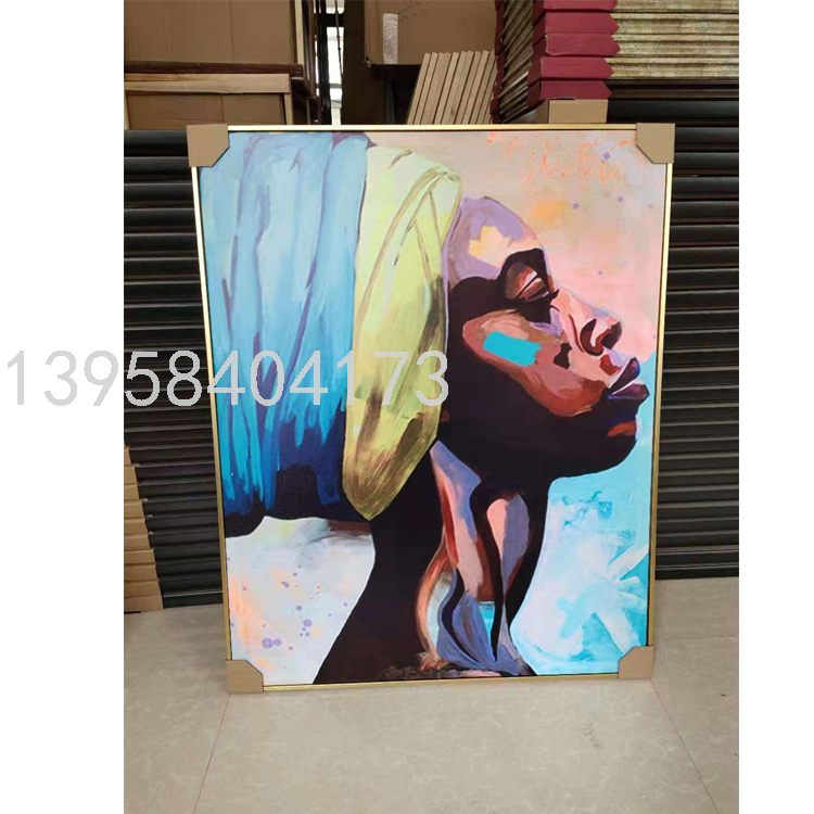 Cross-Border African Women's Triple Golden Decoration Mural Living Room and Bedroom Painting Canvas Painting Painting Core Cross-Border African Women's Triple Golden Decoration Mural Living Room and Bedroom Painting Canvas Painting Painting Core