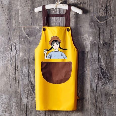 Waterproof Braid Sleeveless Apron Couple Dustproof Oil-Proof Anti-Fouling Kitchen Household Cleaning Work Clothes Solid Color