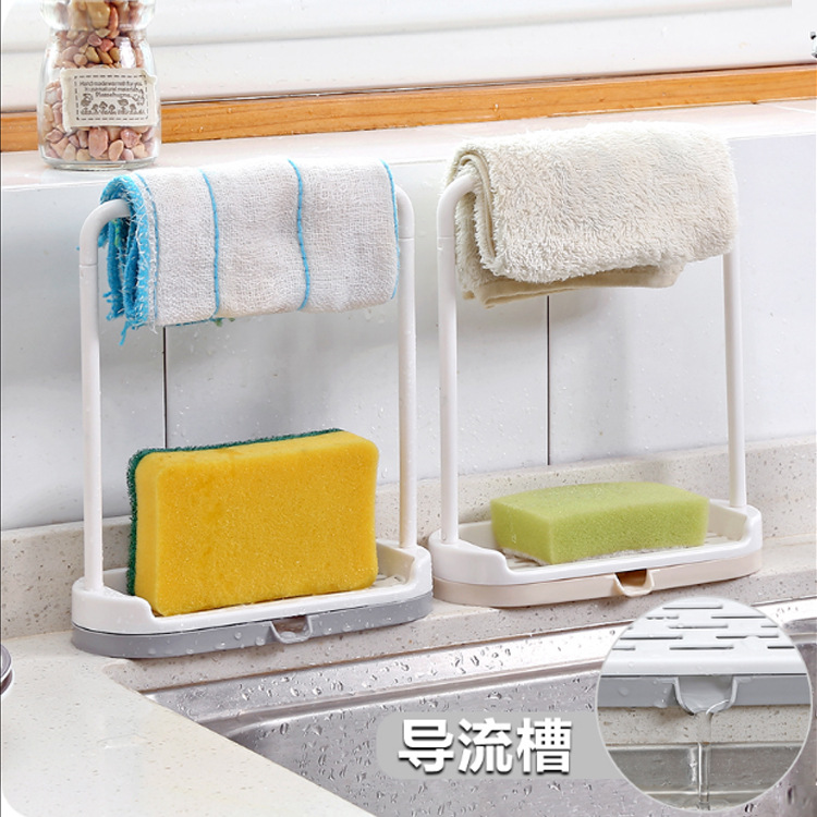 Kitchen storage shelf dishcloth dishcloth dishcloth washing-up linen shelf non-perforated towel cloth shelf dishcloth hanger