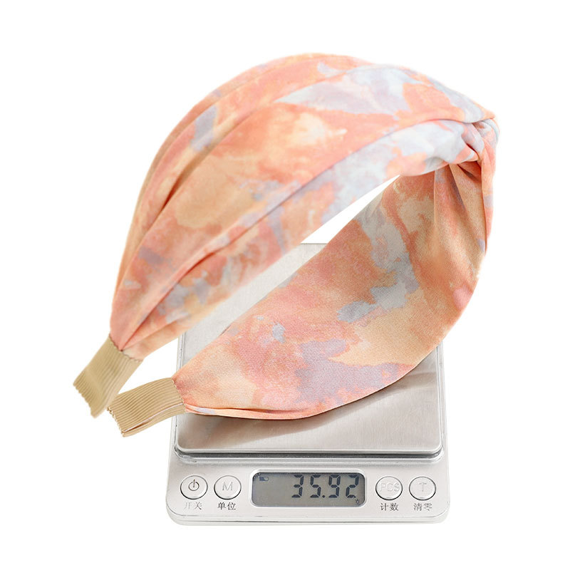 2021 Japanese and Korean New Knotted Hair Hoop Fashion Tie-Dye Cloth Headband Hairpin Female Online Influencer Face Washing Hair Tie F440