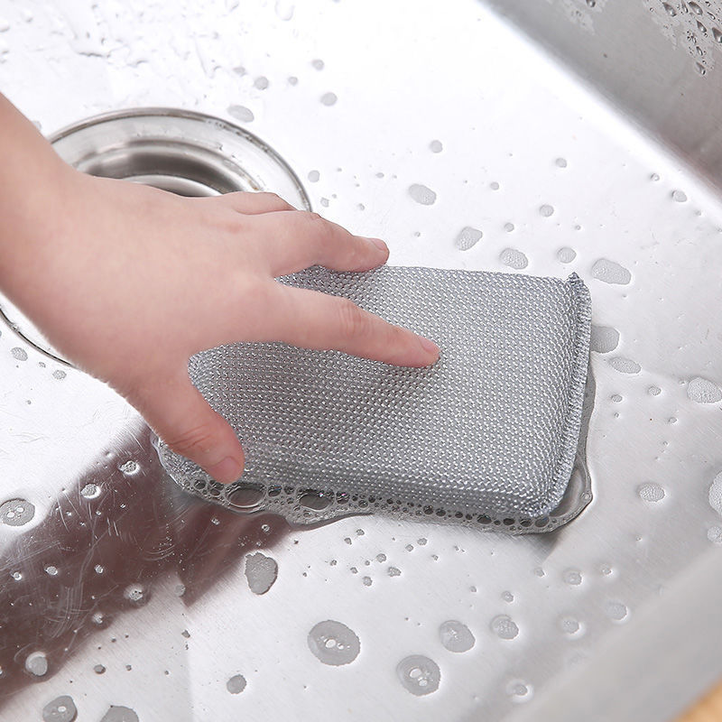 Double-Sided Spong Mop Fabulous Pot Cleaning Tool Cloth Dishwash Block Scouring Pad Dishes Cloth Sponge Wipe Kitchen Washing King