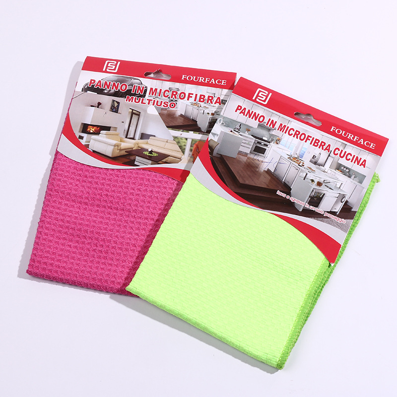 2018 new waffle cloth to clean the water to absorb the oil and not to lose the wool thickening washing  wholesale.