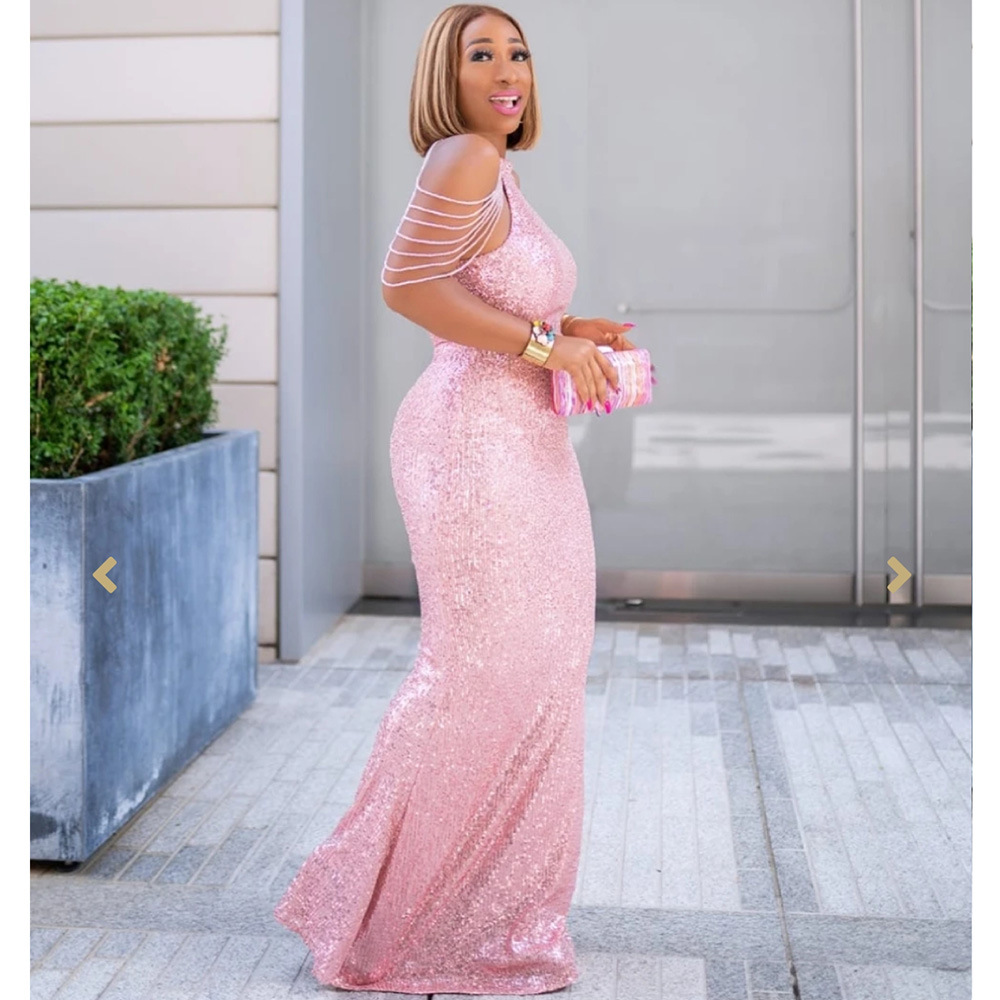 European And American African Women 'S Wear Quality Dress High Elasticity Sequin Fishtail Dress Source Factory In Stock European And American African Women 'S Wear Quality Dress High Elasticity Sequin Fishtail Dress Source Factory In Stock