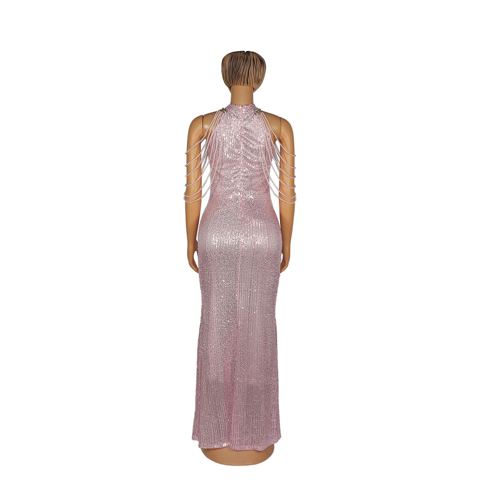 European And American African Women 'S Wear Quality Dress High Elasticity Sequin Fishtail Dress Source Factory In Stock European And American African Women 'S Wear Quality Dress High Elasticity Sequin Fishtail Dress Source Factory In Stock