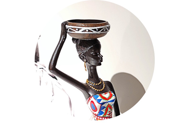 Creative African Black Candlestick Decoration Home Living Room Retro Humanoid Candlestick Decoration Resin Crafts Wholesale