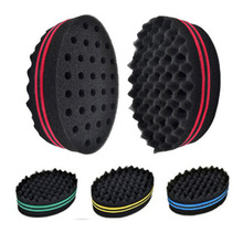 African Magic Curly Hair Sponge Creative Hairdressing Double-Sided Dual-Use with Holes Dirty Hair Messy Hair Hair Curlers