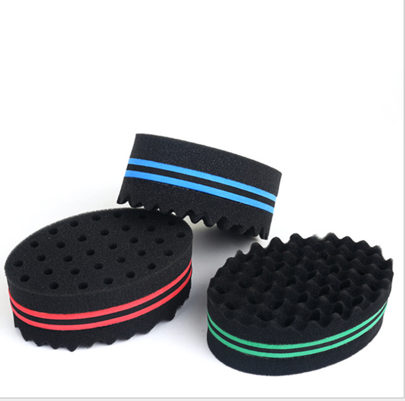 African Magic Curly Hair Sponge Creative Hairdressing Double-Sided Dual-Use with Holes Dirty Hair Messy Hair Hair Curlers