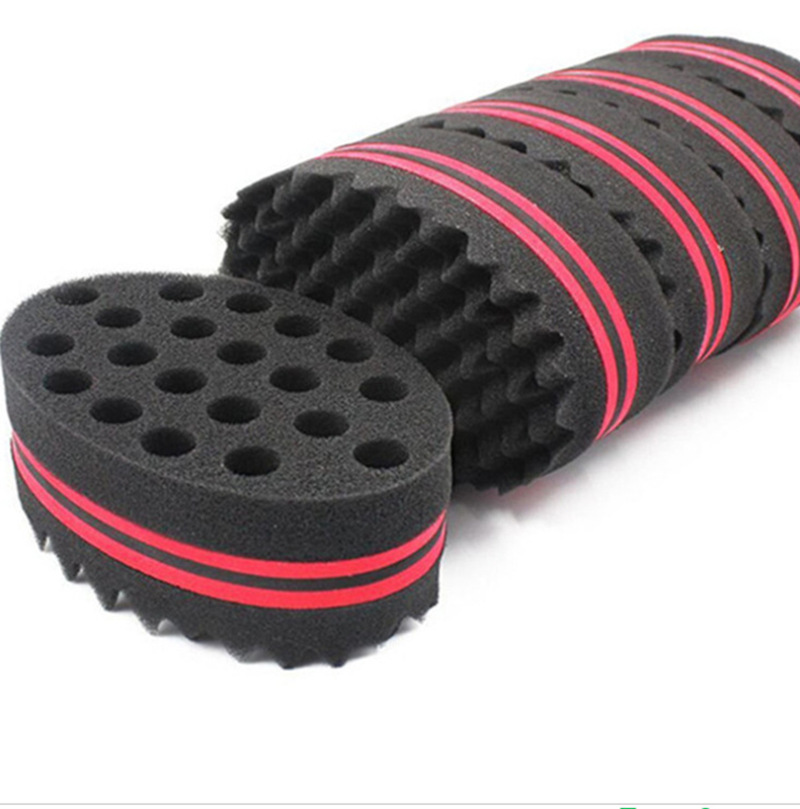 African Magic Curly Hair Sponge Creative Hairdressing Double-Sided Dual-Use with Holes Dirty Hair Messy Hair Hair Curlers