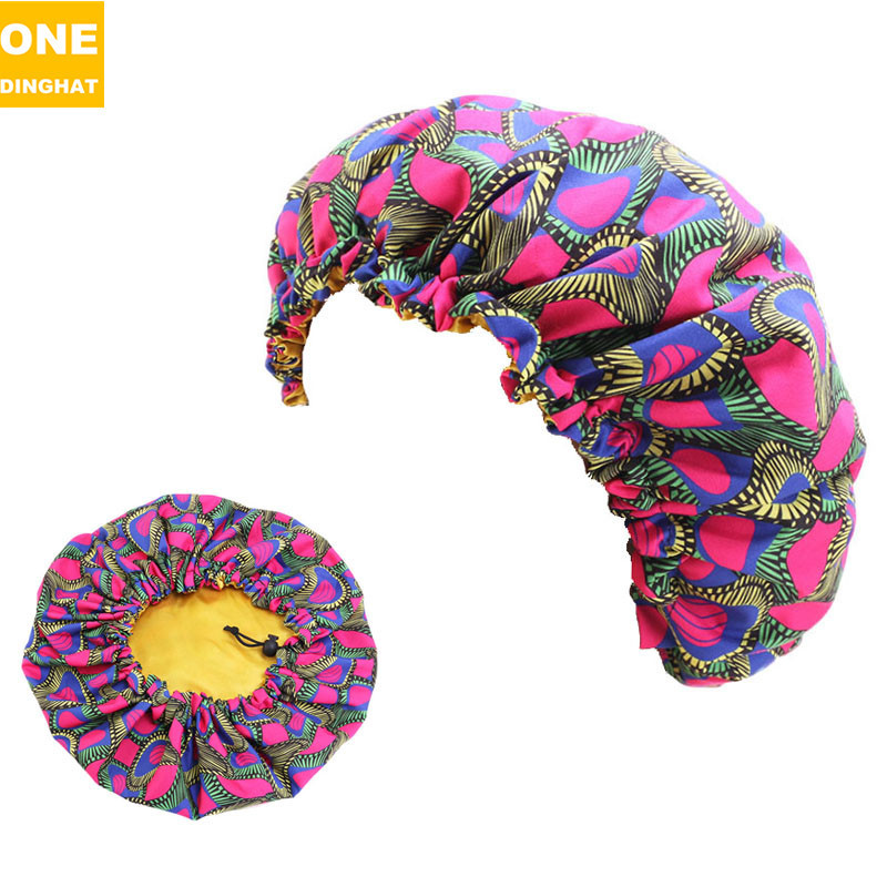 Amazon New Supply Children's Satin Nightcap African Batik Printing Double Layer round Cap Elastic Adjustable Buckle Amazon New Supply Children's Satin Nightcap African Batik Printing Double Layer round Cap Elastic Adjustable Buckle