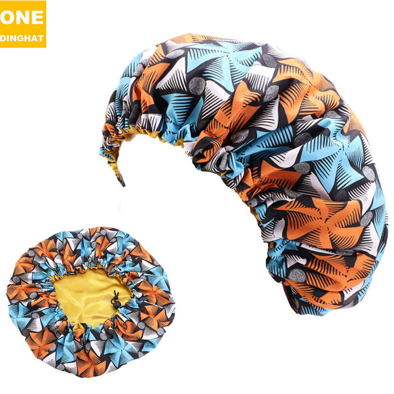 Amazon New Supply Children's Satin Nightcap African Batik Printing Double Layer round Cap Elastic Adjustable Buckle Amazon New Supply Children's Satin Nightcap African Batik Printing Double Layer round Cap Elastic Adjustable Buckle