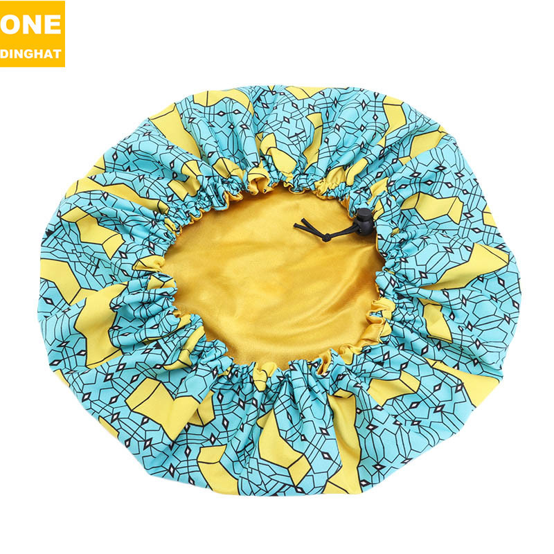 Amazon New Supply Children's Satin Nightcap African Batik Printing Double Layer round Cap Elastic Adjustable Buckle Amazon New Supply Children's Satin Nightcap African Batik Printing Double Layer round Cap Elastic Adjustable Buckle