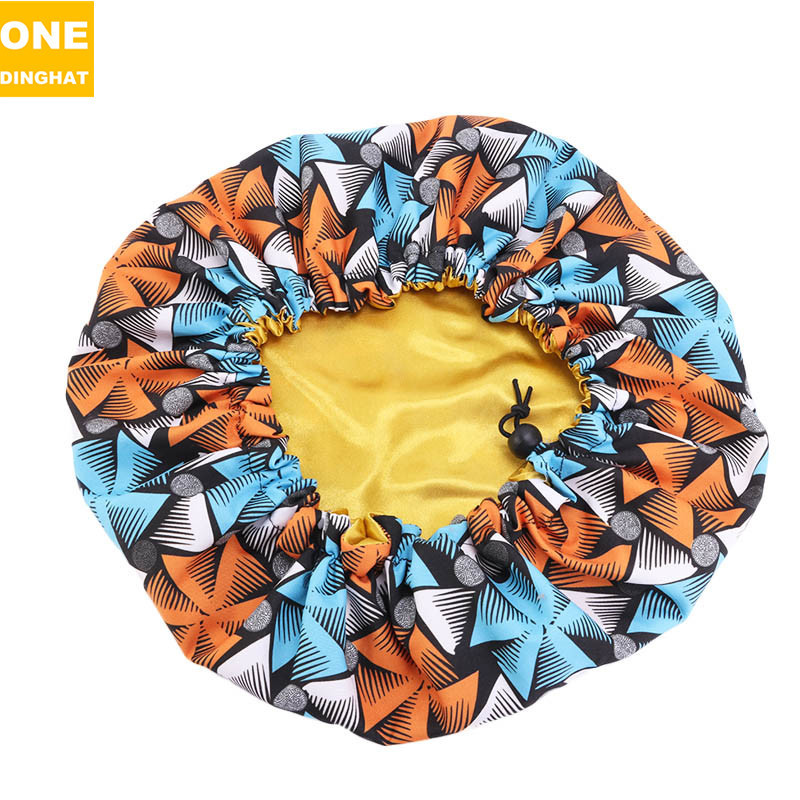 Amazon New Supply Children's Satin Nightcap African Batik Printing Double Layer round Cap Elastic Adjustable Buckle Amazon New Supply Children's Satin Nightcap African Batik Printing Double Layer round Cap Elastic Adjustable Buckle