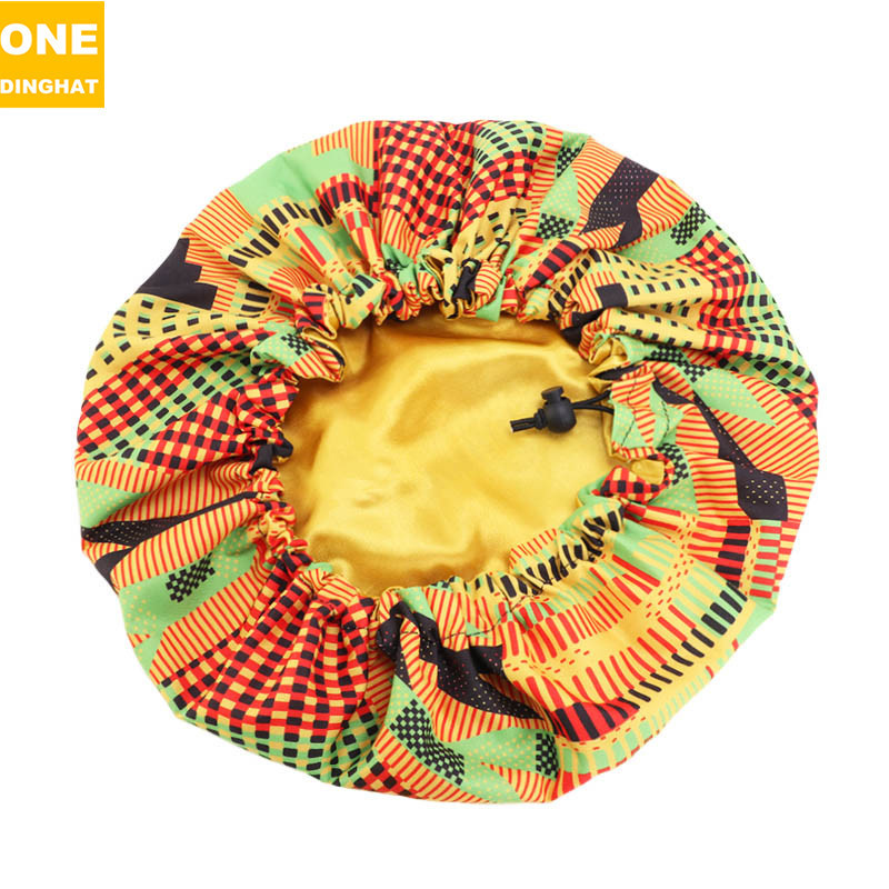 Amazon New Supply Children's Satin Nightcap African Batik Printing Double Layer round Cap Elastic Adjustable Buckle Amazon New Supply Children's Satin Nightcap African Batik Printing Double Layer round Cap Elastic Adjustable Buckle