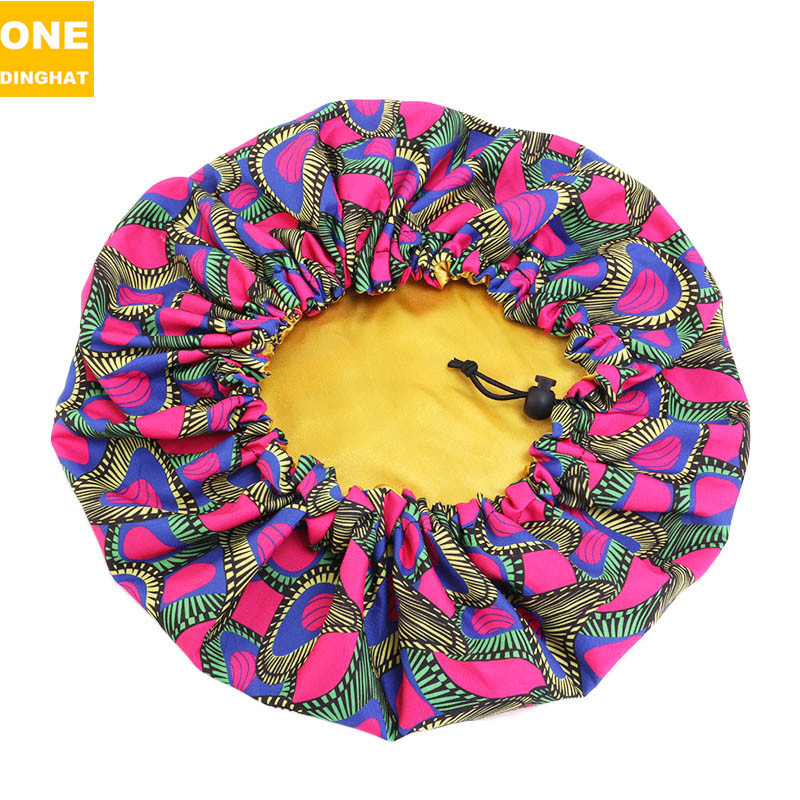 Amazon New Supply Children's Satin Nightcap African Batik Printing Double Layer round Cap Elastic Adjustable Buckle Amazon New Supply Children's Satin Nightcap African Batik Printing Double Layer round Cap Elastic Adjustable Buckle